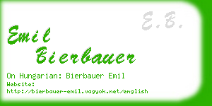 emil bierbauer business card